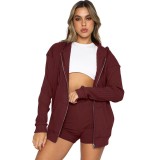 Women's sweater zipper cardigan long sleeve hoodie