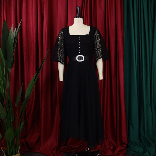 Fashion splicing chiffon beaded celebrity dress