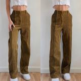 Straight pants Loose color matching casual pants Solid corduroy pants