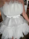 Sweet strapless princess dress white mini birthday party dress