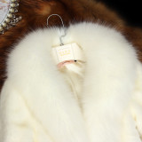 Fox fur collar slim fur coat women's short rex rabbit hair imitation mink hair imitation fur coat