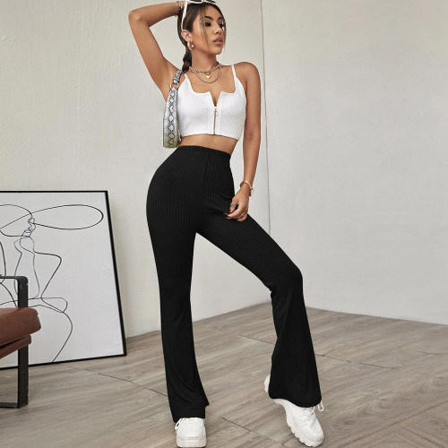 Temperament High waist Slim Waistless Slim Raglan Knitted Casual Pants