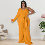 Oversized women's asymmetric jumpsuit