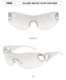 Fashion personality one-piece women's sunglasses vintage large frame modern runway sunglasses