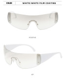 One piece sunglasses Cool rimless driving sunglasses Fashion sports glasses for men and women