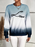 Fashion long sleeve gradient casual sweater
