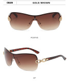 Frameless couple sunglasses fashionable double ring decorative net red glasses one-piece sunglasses