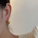 Design sense, geometric hollow, water drop metal ear buckle, new cool style, personalized earrings, versatile earrings