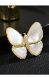 Simple, fashionable, luxurious, butterfly brooch, broken cocoon, high quality zircon, natural fritillaria brooch