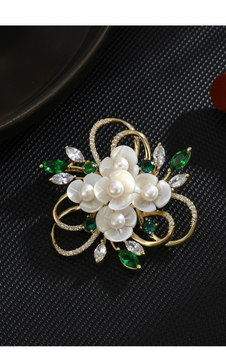 High grade natural fritillaria flowers leaves brooch fashion luxury high-end corsage coat suit accessories