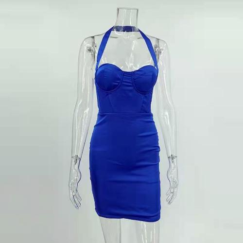 Women's sexy party dress tight hip bag backless mini skirt