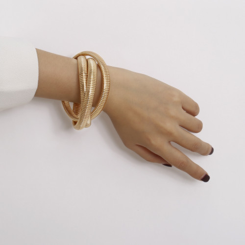 Personalized cross overlapping chain bracelet exaggerated wild punk three-layer bracelet