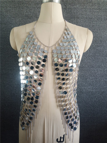 Punk sexy street photography personality body dress chain handmade sequin body chain