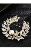 Simple brooch brooch high-grade brooch flower natural freshwater pearl lady jewelry leaf clothing accessories