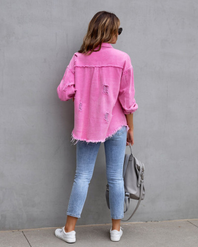 Worn-out denim jacket