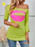 Off Shoulder Irregular Sleeve Fashion Slim Top