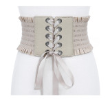 Women's tassel bow tie belt Super wide waist closure Fashion skirt lace up waist closure