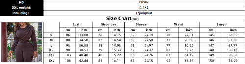 Fashion long sleeved solid casual wide leg outer size jumpsuit