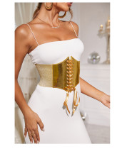 Fashion Wide Lace Waist Cover Women's Versatile Dress Top Decorative Belt Elastic Belt Fashion Wide Lace Waist Cover Women's Versatile Dress Top Decorative Belt Elastic Belt