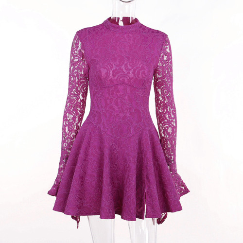 Sexy Slim Slim Split Party Lace Backless Poncho Dress