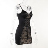 Hip Wrapping, Slim Street Shooting, Lace Splicing, Chest Bandage, Pure Desire Dress