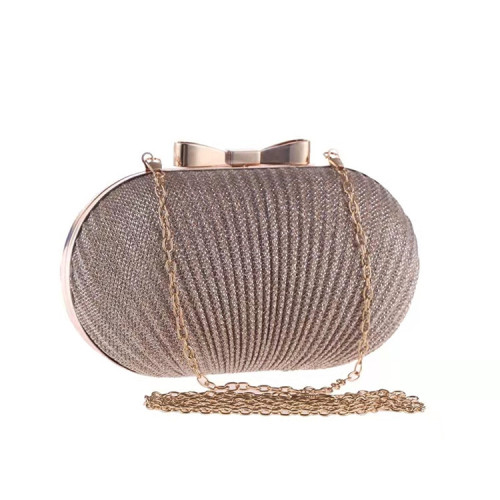 Fashion Pleated Butterfly Goose Egg Dinner Bag Oval Handbag Banquet Party Dress Chain Bag
