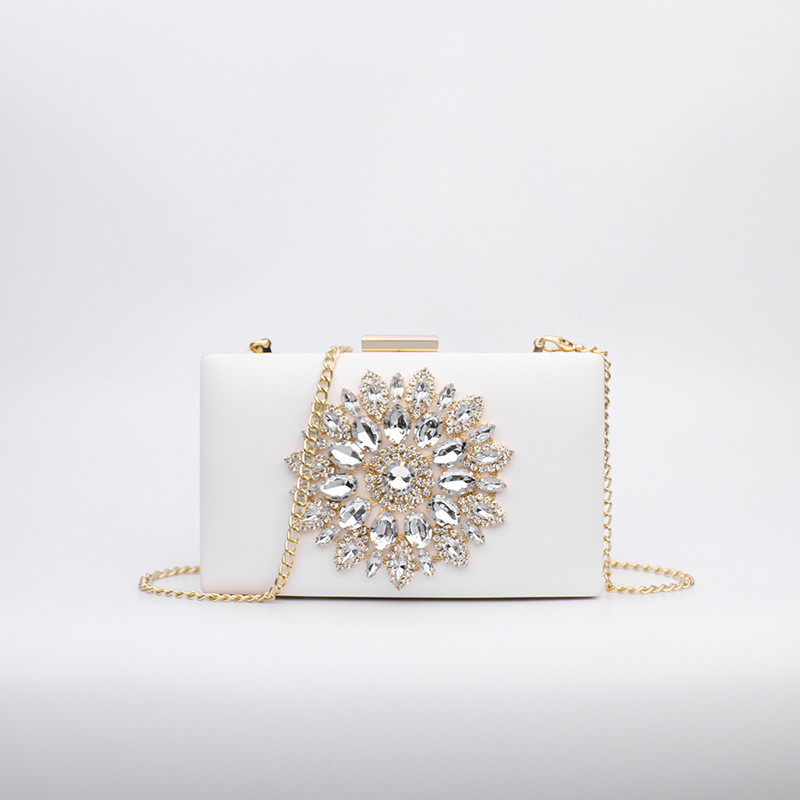 Fashion diamond inlaid dinner handbag One shoulder cross body chain small bag Cross border cross body small bag
