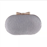 Fashion Pleated Butterfly Goose Egg Dinner Bag Oval Handbag Banquet Party Dress Chain Bag