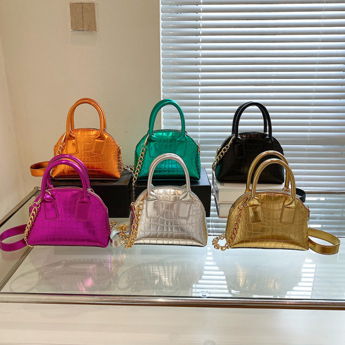 Shell bag bright finish leather chain autumn and winter creative cross body women's bag