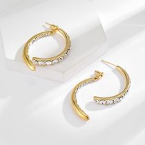 Literature and Art Intersection Fishtail Light Luxury S925 Silver Needle Earrings Simple Fashion Micro set Zircon Earrings