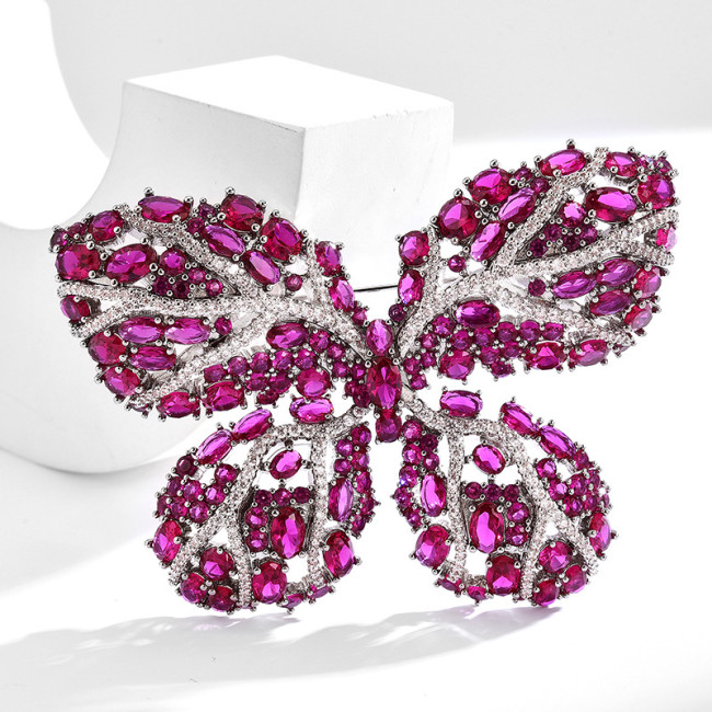 Heavy Industry Brilliant Grape Purple Butterfly brooch High grade high-grade brooch suit accessories