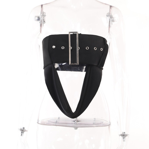 Sexy open navel bodice super short top fashionable design versatile vest