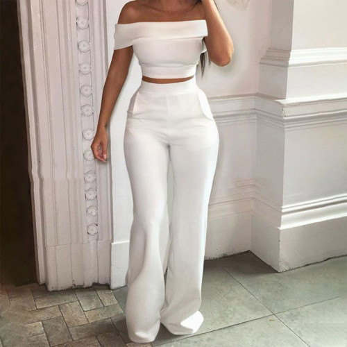 Two-piece set of short printed vest, high waist wide leg pants, women's casual suit