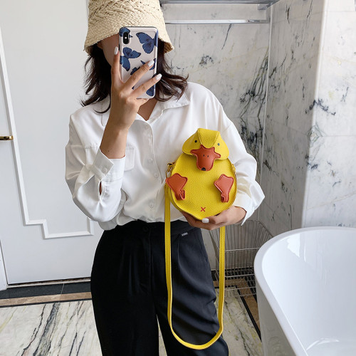 Cartoon duck women's bag women's satchel fashionable color contrast single shoulder messenger bag