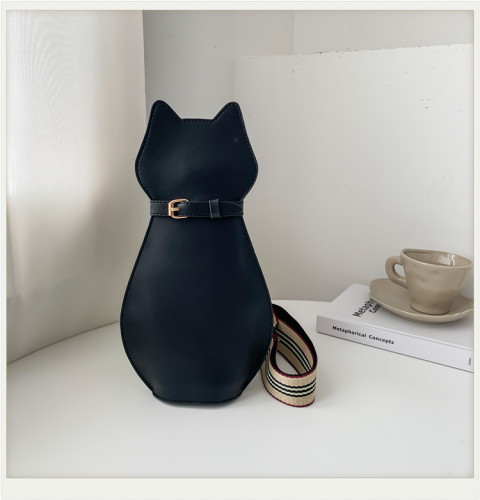 Cute cat bag messenger bag wide shoulder strap chest bag