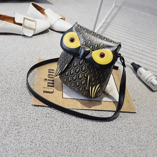 Fashion kitty bag cartoon owl bag one shoulder messenger bag printed bag