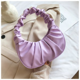 Single-shoulder dumpling bag French bag Fashion cloud bag Pleated portable underarm bag