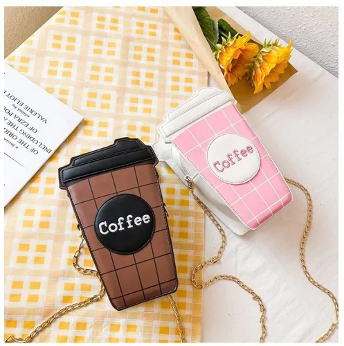 Funny personality coffee cup bag Fashion diagonal bag Lovely women's bag Small bag