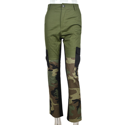 Camouflage sexy slim casual zip pocket pants
