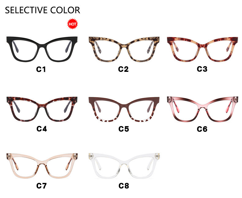 Cat's eye plain light glasses anti-blue light glasses frame personalized street photo glasses frame