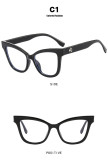 Cat's eye plain light glasses anti-blue light glasses frame personalized street photo glasses frame