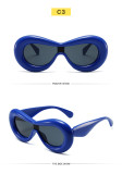 Exaggerate, funny, thick frame, party glasses, trend, personality, one-piece sunglasses, ins, candy color, net red sunglasses
