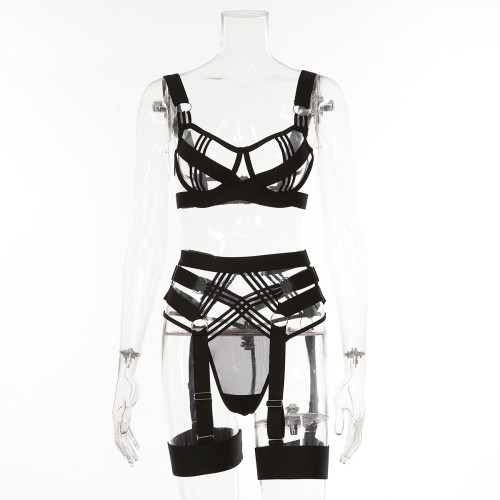 Cut-out sexy lingerie with collar