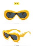 Exaggerate, funny, thick frame, party glasses, trend, personality, one-piece sunglasses, ins, candy color, net red sunglasses