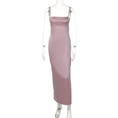 Fashionable sexy backless strapping Slim Slim Slim Slim Slim Slit Dress