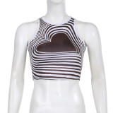Love print stripe vest