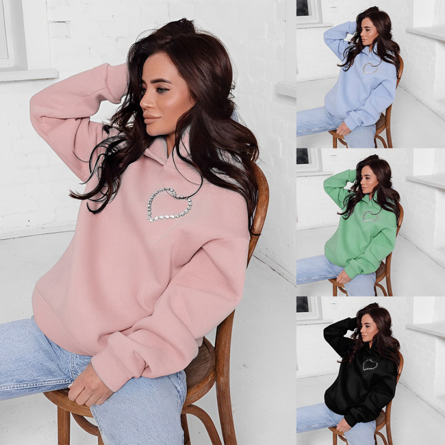 Women's pullover hooded loose women's sweater