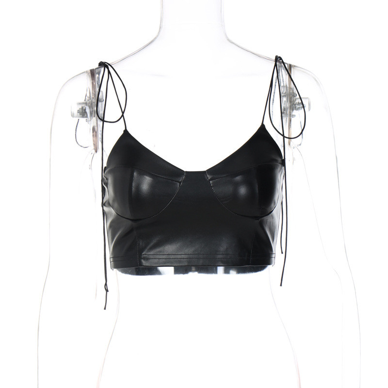 PU bra suspender vest fashion sexy shape wrap chest top