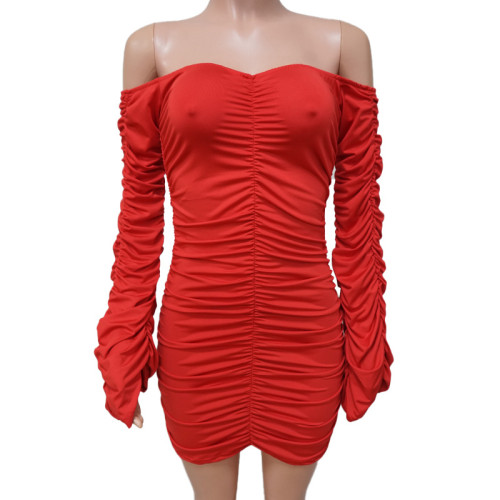 Solid pleated skirt