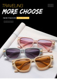 Advanced and luxurious women's sunglasses trend new pearl small frame sunglasses fashion retro cat eyes modern glasses